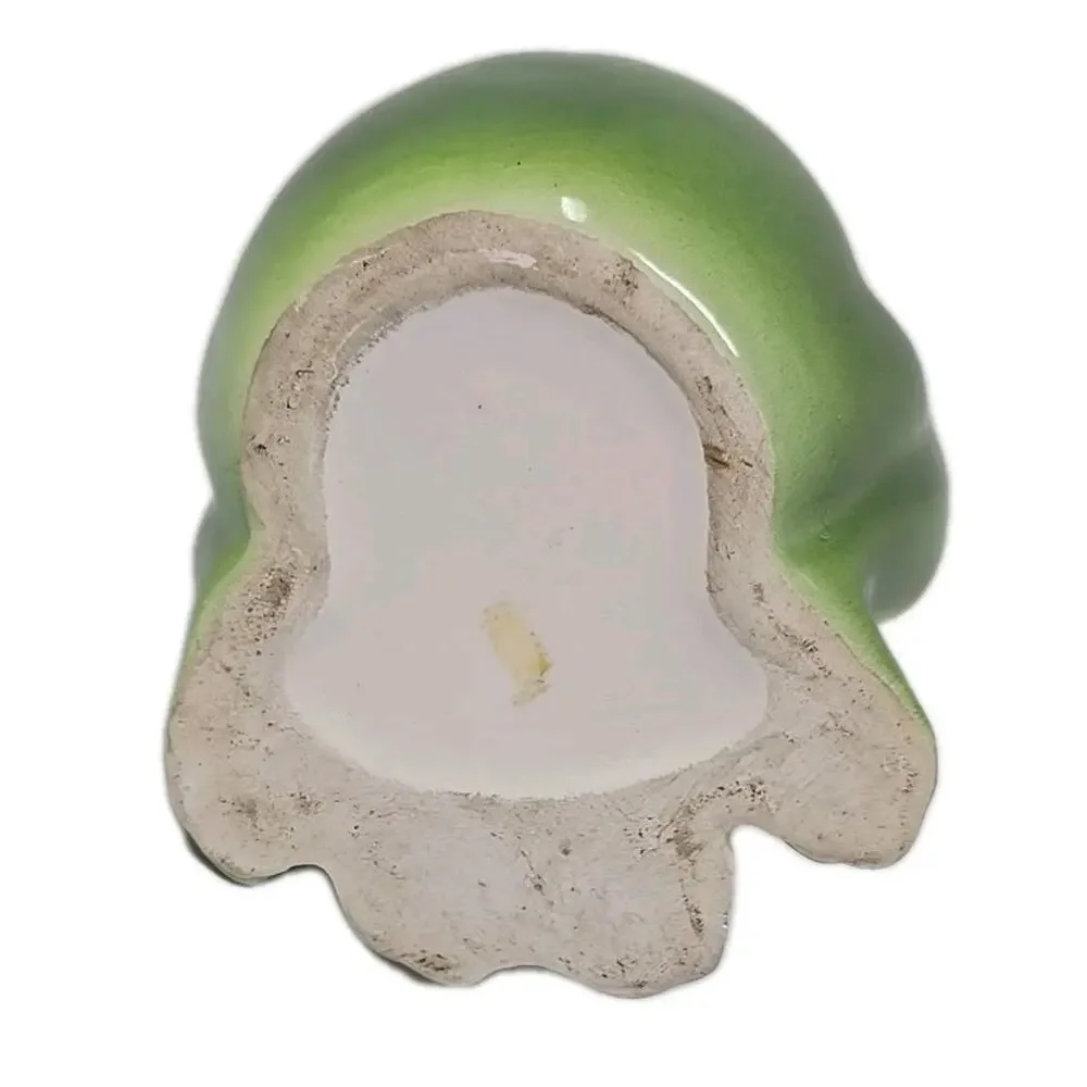 Vtg Frog Planter Big Eyed Anthropomorphic Green Ceramic Nancy Pew Giftwares U308